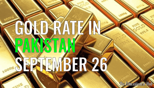 Gold Rate in Pakistan Today 26th September 2021