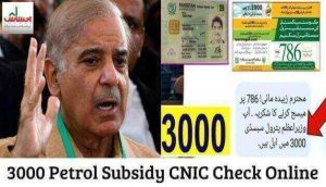 3000 Petrol Subsidy Program CNIC Check Online 2023