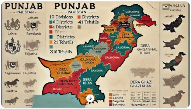 punjab administrative structure new districts n tehsil